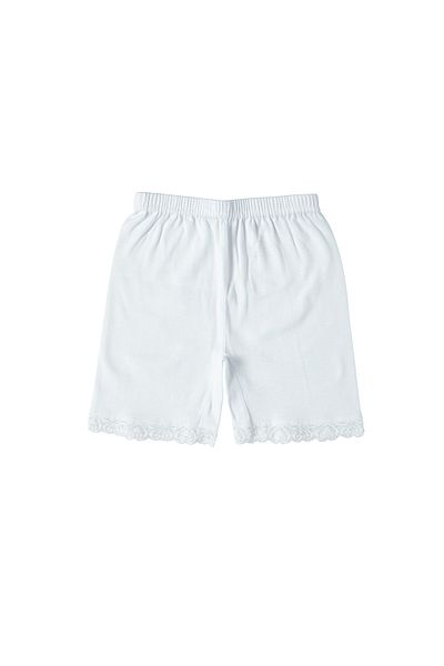 TOLIN Pantaloni scurți din dantelă albă pentru fete - 100% bumbac, pachet de 3 440