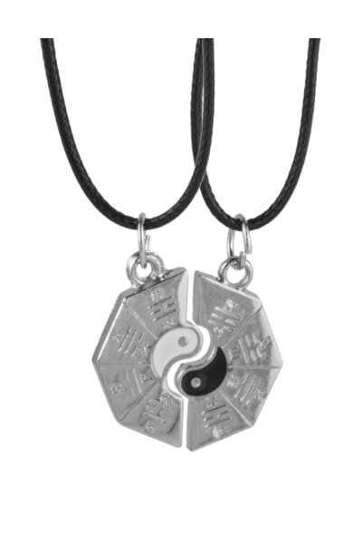Acousticworld Gri Ying Yang Arkadaş Best Friends Bff 2li Deri Ipli Kolye