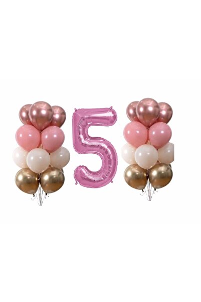 BEST PARTİ DOĞUM GÜNÜ PARTİ SÜSLERİ مجموعة بالونات عيد ميلاد وردية اللون من ب...