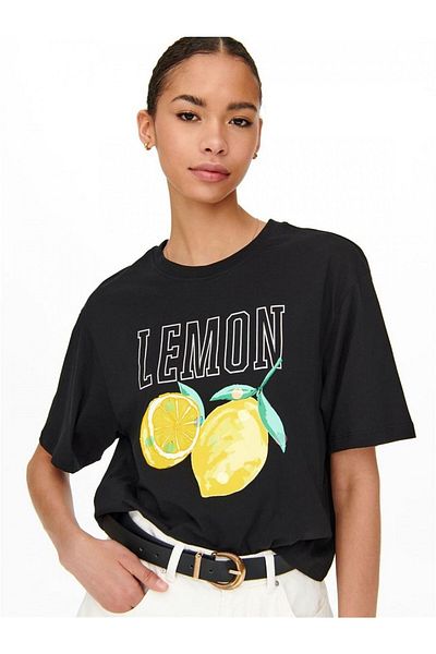 ONLY Women's Fruit Illustrated Sequin T-Shirt 15263120 Onlcontinent