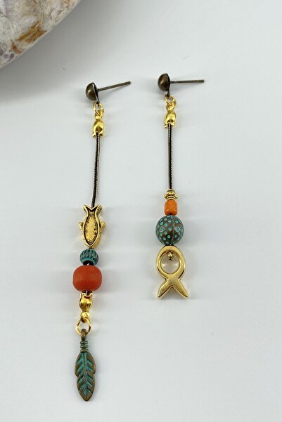 Cocopelli Concept El Yapımı Sallantılı Balık Küpe