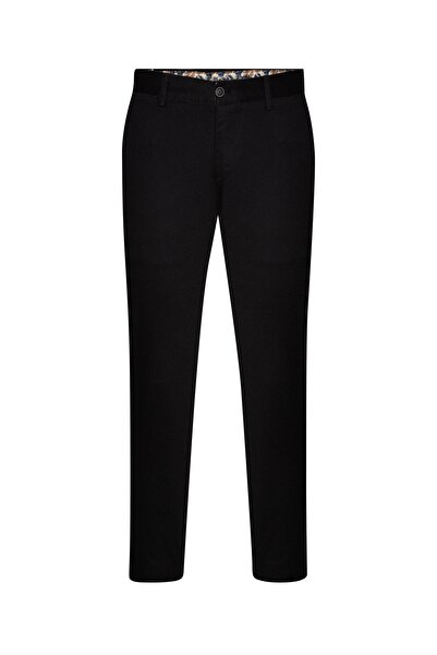 SÜVARİ Slim Fit Gabardin Siyah Erkek Pantolon