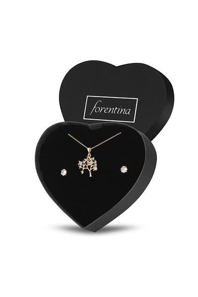 Forentina Hayat Ağacı Kolye Küpe Takı Seti Ps2415