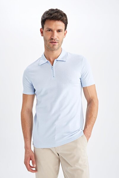 DeFacto Slim Fit Polo Neck Cotton Combed T-Shirt