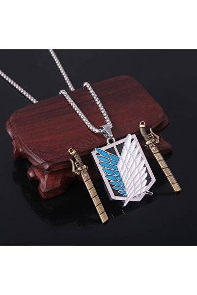 Acousticworld Mavi Attack On Titan Anime Sökülebilir Kılıç Zincirli Kolye Takı