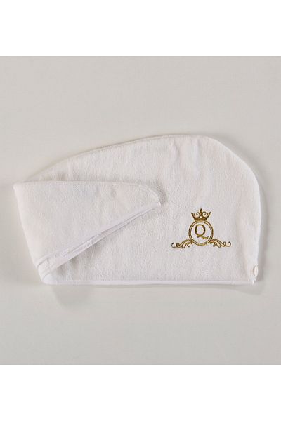 Hepsi Enteresan 100% Cotton, Soft, Triga Mayer Velvet White Bonnet, Thermal and Bath Cap