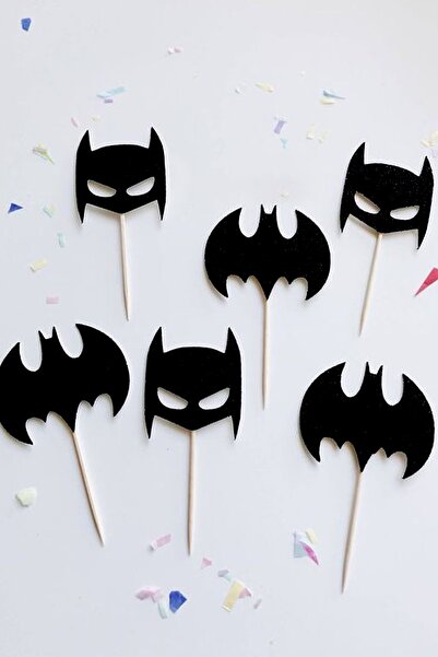 Harmoni Butik Batman Temalı 12 Adet Cupcake Süsü