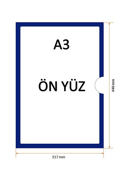 Kaizen Market A3 Magnetic Dark Blue Color Frame Long Light (Pack of 10)