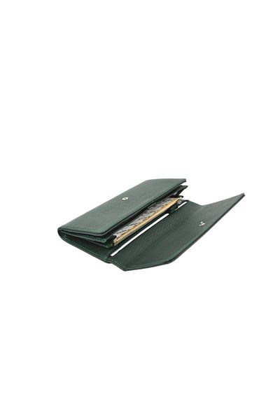 Eminsa Green Color Leather Women's Wallet