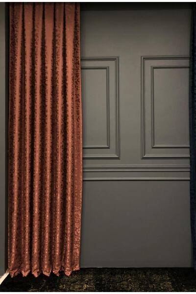 rendecioğlutekstil Background Curtain Milas Pattern Jacquard Fund Holder 80*270 Tight Pleated