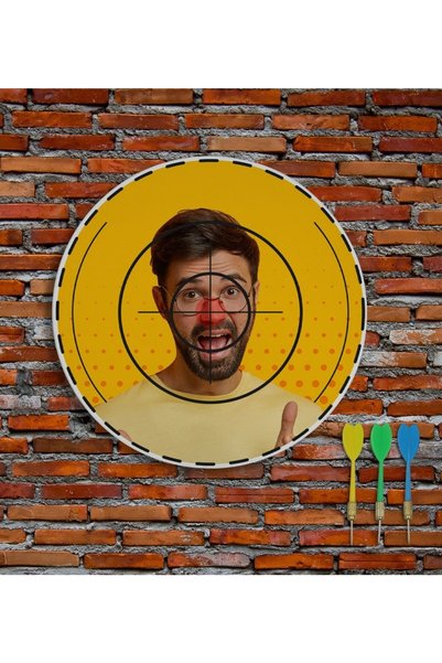 Bk Gift Kişiye Özel Fotoğraflı Eğlenceli 40cm Dart Oyun Seti Model 2