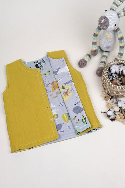 la mure baby 100% Organic Muslin Baby & Kids Vest Two-Way