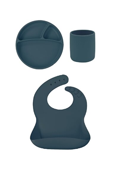 OiOi Silikon Beslenme Seti 3'lü Deep Blue