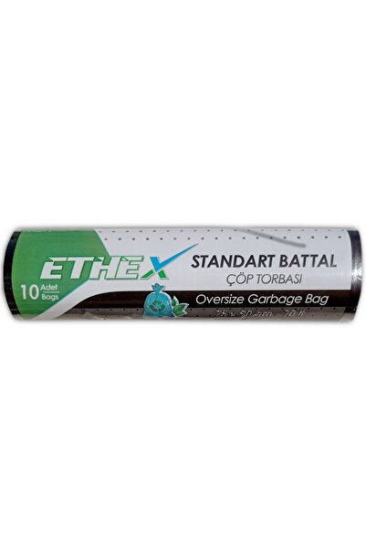 Ethex Standart Battal Boy Çöp Poşeti 20 Paket 75 X 90 Cm Siyah