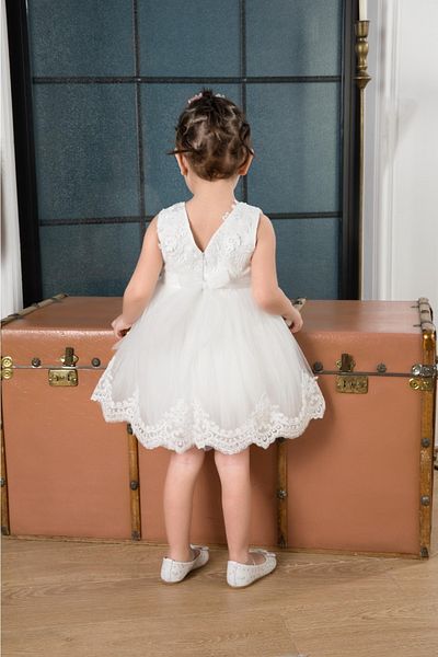 MİSSANİ KİDS Girl's Lace Bow Evening Dress