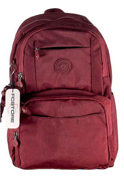 FCSTORE Unisex Claret Red Backpack Wrinkle Αδιάβροχη Σχολική Τσάντα Clinker Τσάντα ταξιδιού Laptop 40x30x15cm