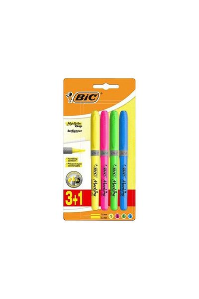 Meyspa Pazarlama Bic Grip 4-Piece Highlighter Set - 3+1