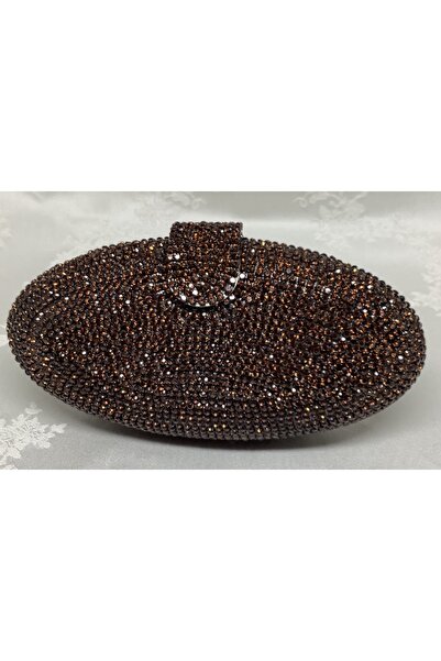 Noemi Fm Oval Swaroski Taşlı Metal Clutch
