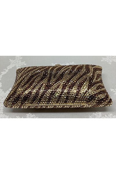 Taşlı Metal Clutch Çanta