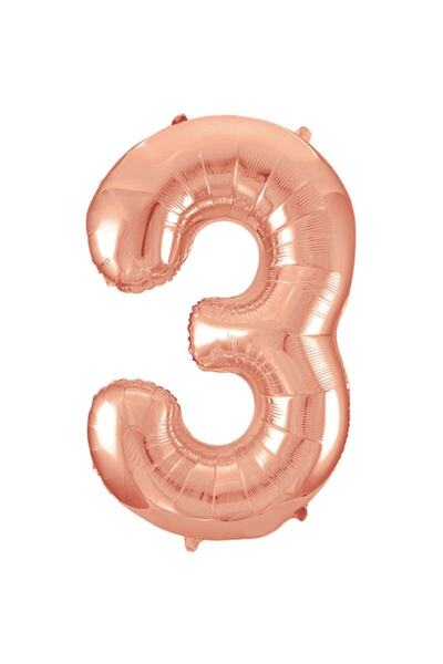 BEST PARTİ DOĞUM GÜNÜ PARTİ SÜSLERİ Foil Balloon 34 Inch 80 Cm 3 Number Rose ...