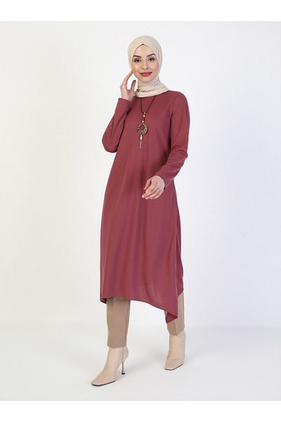 Ecesun Necklace Detailed Tunic - Dried Rose -