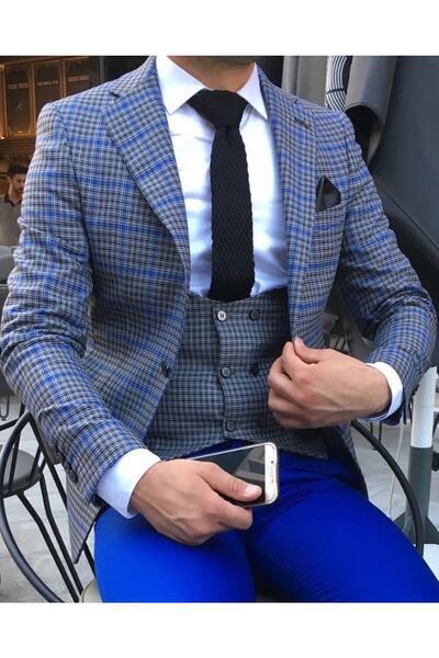 Kaan Alay Fashion Slim Fit Ceket Yelek Set