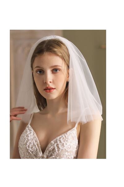bbays new trend Double Layered Veil Bridal Wedding Cap,Voilet Bridal Veil Wit...