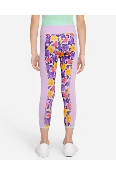 Nike AOP Icon Clash Purple Patterned Girls' Leggings - 36J044-P3I