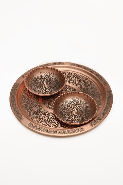 DMT COPPER HOME Dmt Gaziantep Bakır Çerezlik Seti Kuruyemiş 2 'lı Set(10CM X ...