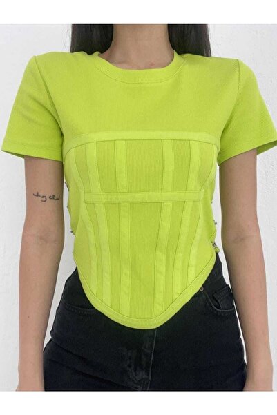 Dilvin 30108 Fitilli Korse Görünümlü Top-lime