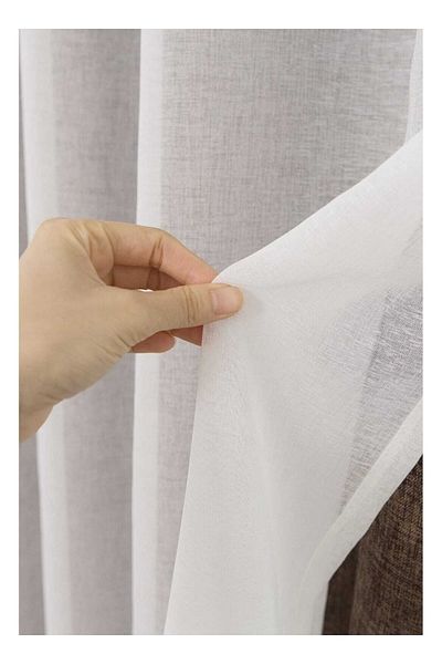 VANESSA PERDE Natural Linen Tulle Curtain Ecru 1/2.5 Pile Original Brillant Dora Licensed 100% Linen