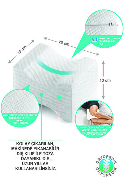 WHITEBLANCO Ortopedik Diz Yastığı Viskoelastik Delikli Sünger