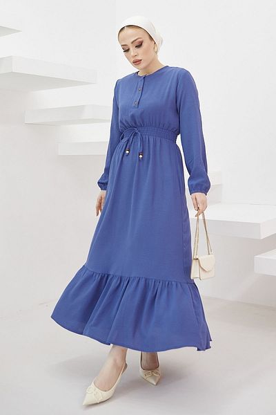 InStyle Φόρεμα Ayrobin Indigo - Tena Elastic Waist