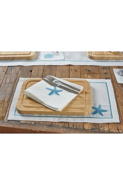 caka home design منديل ستار مكون من قطعتين (أزرق)