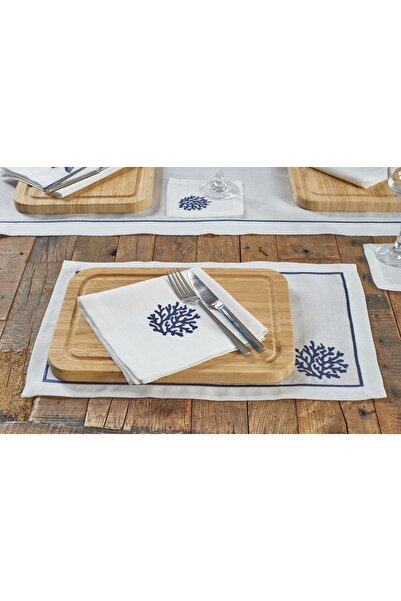 caka home design 2-Piece Napkin Coral (Navy Blue)