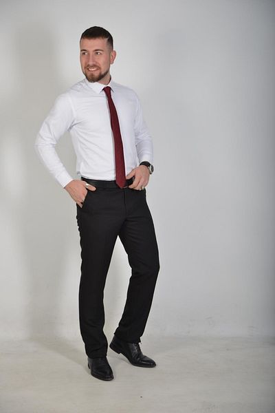 Önkal gömlek Classic Cut Seasonal Black Men's Fabric Trousers