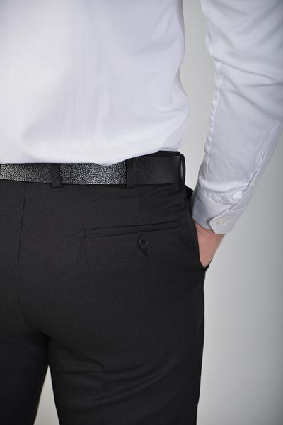 Önkal gömlek Classic Cut Seasonal Black Men's Fabric Trousers