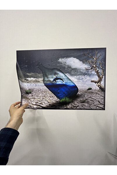 Akıllı Kağıt Statik Tutunma Özellikli Tablo Kuraklık Poster 75 - 50 Cm