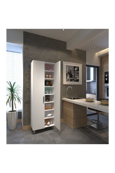 zerkaconcept Lavin Tamamı Mdf 6 Raflı Çok Amaçlı Mutfak Banyo Ayakkabılık Dol...