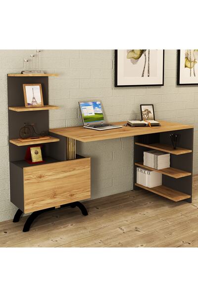 Kalender Dekor Olivia Dolaplı Bilgisyar Masası Çalışma Masası Kobe antrasit OL06