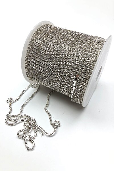 Limelia Метална лента с прорези от златистожълт кристален камък, 1 метър, 12 мм