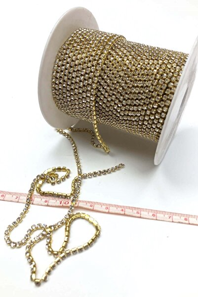 Limelia Piatra de cristal galben auriu Slot metalic 20 metri 12 mm