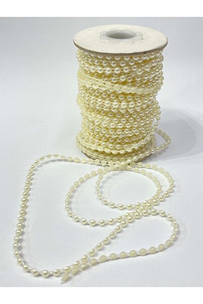 Limelia Κρεμ Πλαστική Λωρίδα Μισό Πέρλα 4 mm 10 μέτρα