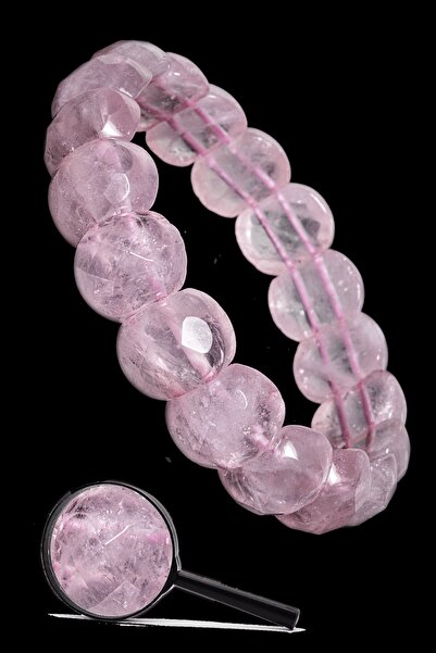 Tesbih Atölyesi Sertifikalı Pembe Kuvars Taşı Doğal Taş Rolex Bileklik
