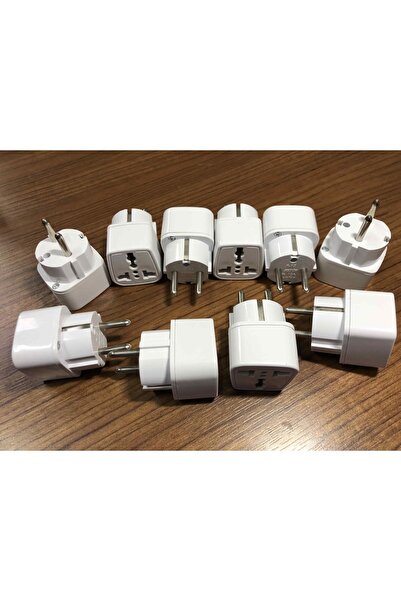 Kelepir Fırsatlar Topraklı Üniversal Dönüştürücü Elektrik Piriz Ucu Amerikan Ingiliz Fiş Dönüştürücü Başlık 10 Adet