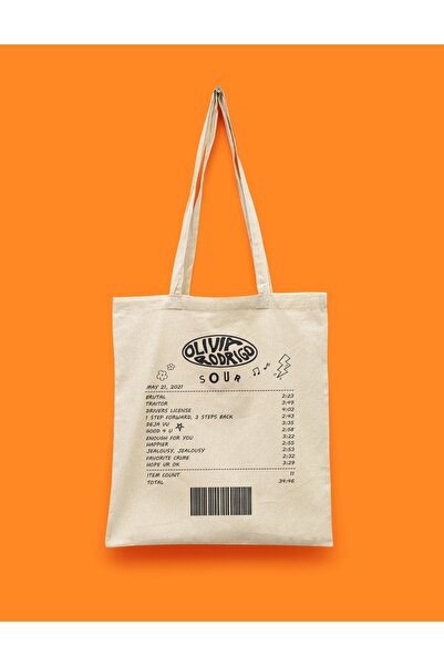 Yap Yolla Έντυπη υφασμάτινη τσάντα Olivia Rodrigo Sour Album Receipt
