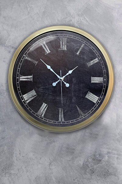 Kasva Concept هدية ساعة حائط معدنية سوداء عتيقة مقاس 40 سم