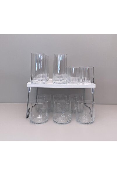 Paşabahçe Nova Glass Set Set 19 Pcs. Water Soft Drink Glass with Stand 3 Sizes Plain