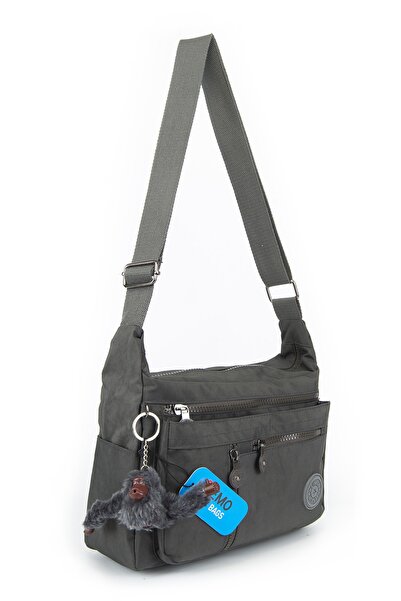 NEMO GROUP حقيبة كتف نسائية رمادية متوسطة الحجم بحزام مجعد حقيبة ساعي كروس كل...