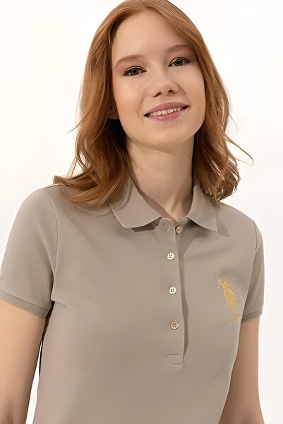 U.S. Polo Assn. Χακί γυναικείο μπλουζάκι